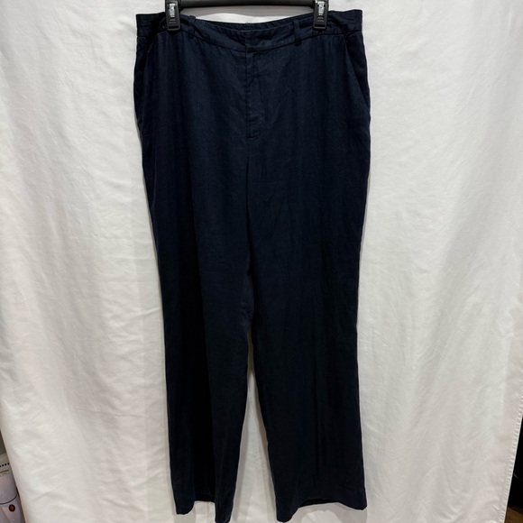 Lauren Ralph Lauren Womens Linen Wide Leg Pants 14 Classic Minimalist Resortwear - Picture 1 of 11